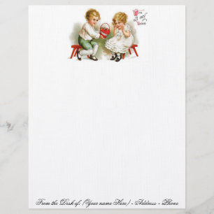 VALENTINE STATIONERY ON LINEN PAPER STOCK - GIFTS LETTERHEAD DESIGN