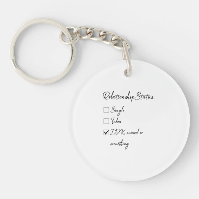 Valentine status for singles key ring (Front)