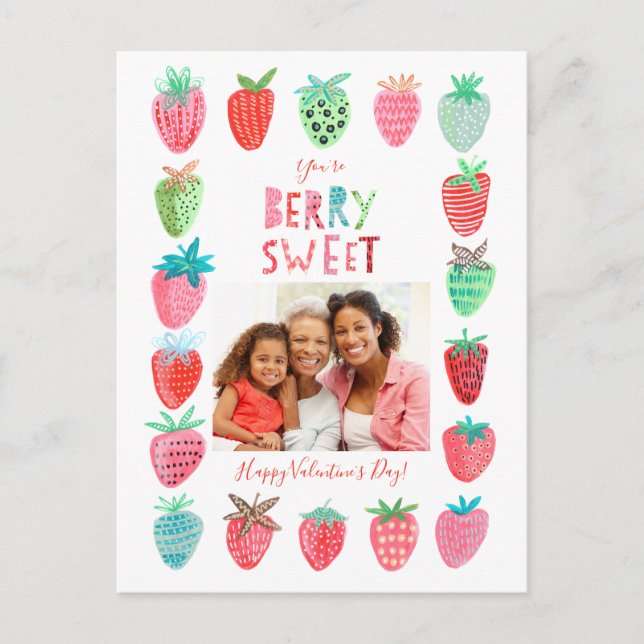 Valentine | Strawberry | Postcard (Front)