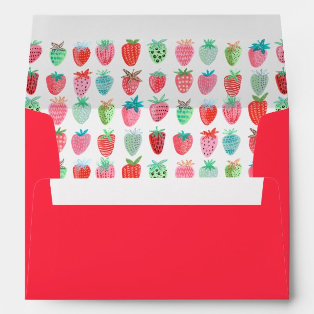 Valentine | Strawberry Sweet | Pre-addressed Envelope (Back (Bottom))