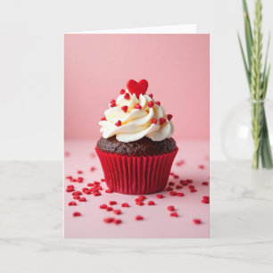 Valentine Sweet Hearts Cupcake Card