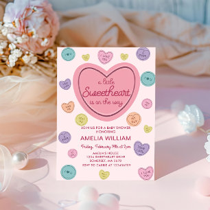 Valentine Sweetheart Candy Baby Shower Invitation