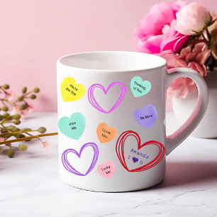 Valentine Sweetheart Candy Phrases Coffee Mug