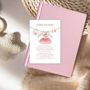 Valentine Sweetheart Girl Baby Shower Book Request Enclosure Card