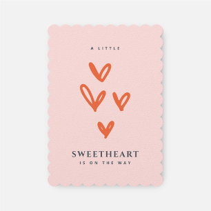 Valentine Sweetheart Girl Baby Shower  Invitation