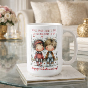 Valentine Swing Kids Illustration  Coffee Mug