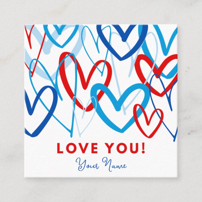 Valentine Tag Heart Scribbles (Front)
