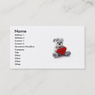 Valentine Teddy Bear Business Card