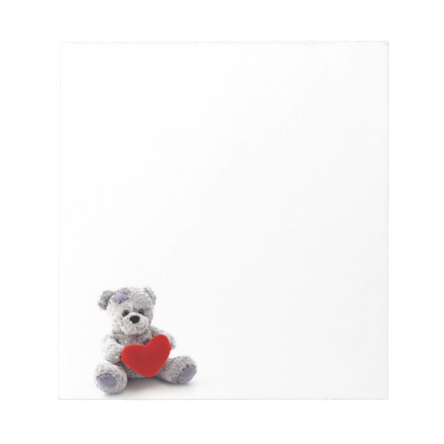 Valentine Teddy Bear Notepad (Front)