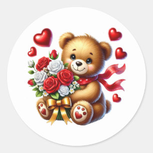 Valentine Teddy Stickers