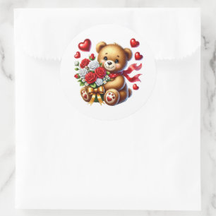 Valentine Teddy Stickers