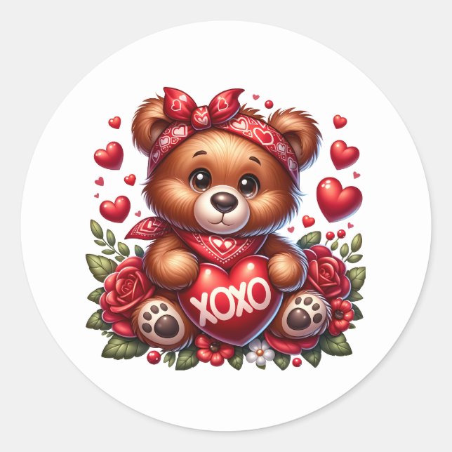 Valentine Teddy Stickers (Front)