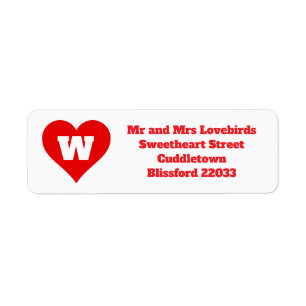 Valentine Themed Address Label