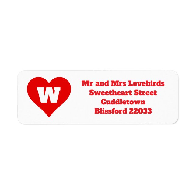 Valentine Themed Address Label (Front)