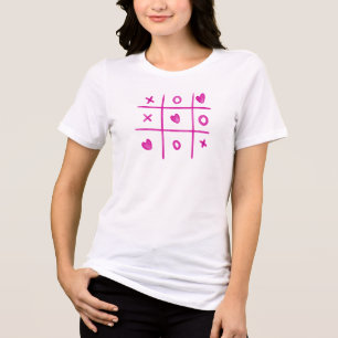 Valentine Tic Tac Toe Hearts Womens Tri-Blend Shirt