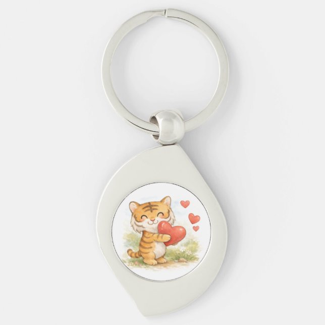 Valentine Tiger Key Ring (Front)