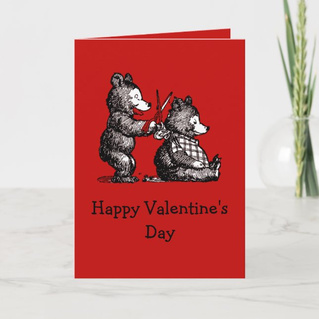 Valentine to Beary Nice Hairdresser Thank You Card (Front)