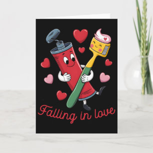 Valentine Toothpaste Love Toothbrushes Falling Inl Card