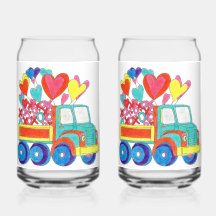 Valentine Truck Soda Glass