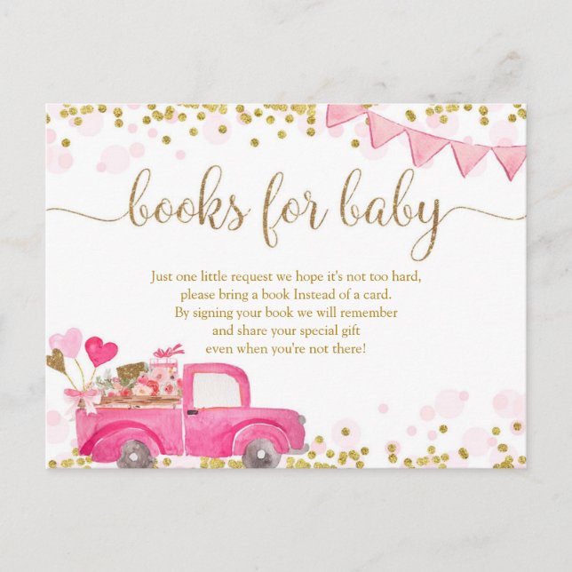 Valentine Truck Sweetheart Books For Baby Invitation Postcard (Front)