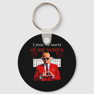 Valentine Trump President Hearts Usa America House Key Ring