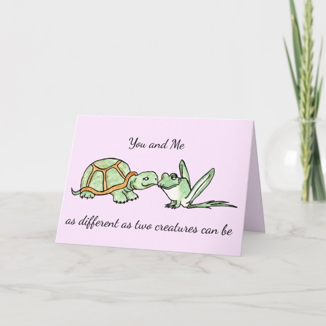 Valentine Turtle and Frog Card (Front)