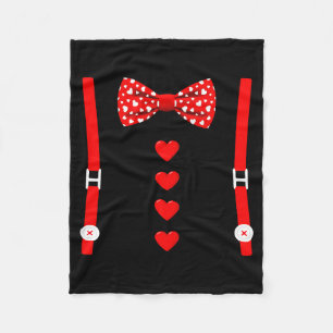 Valentine Tuxedo Heart Outfit Funny Love  Fleece Blanket