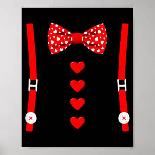 Valentine Tuxedo Heart Outfit Funny Love  Poster