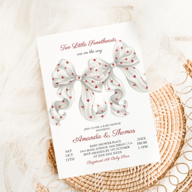 Valentine Twins Baby Shower Invitation (Creator Uploaded)