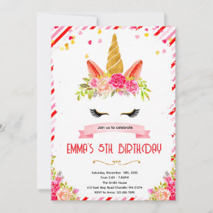 Valentine Unicorn Sweetheart invitation