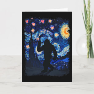 Valentine Van Gogh Starry Night Bigfoot Sasquatch  Card
