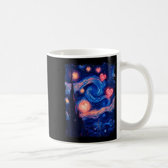 Valentine Van Gogh Starry Night Heart Matching Cou Coffee Mug (Right)