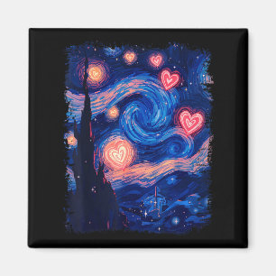 Valentine Van Gogh Starry Night Heart Matching Cou Magnet