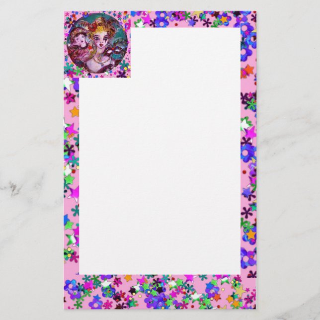 VALENTINE VENETIAN MASQUERADE MASKS STATIONERY (Front)