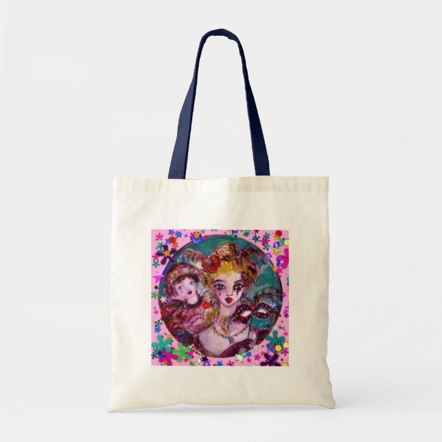 VALENTINE VENETIAN MASQUERADE MASKS TOTE BAG (Front)