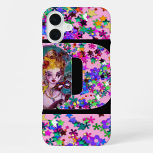 VALENTINE VENETIAN MASQUERADE MONOGRAM D LETTER iPhone 16 PLUS CASE