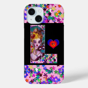 VALENTINE VENETIAN MASQUERADE MONOGRAM F LETTER iPhone 15 CASE