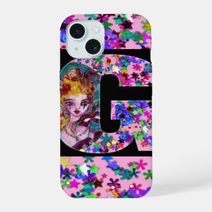 VALENTINE VENETIAN MASQUERADE MONOGRAM G LETTER iPhone 15 CASE