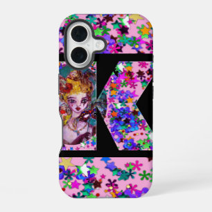 VALENTINE VENETIAN MASQUERADE MONOGRAM K LETTER iPhone 16 CASE