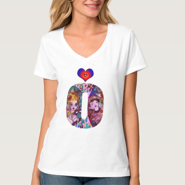 VALENTINE VENETIAN MASQUERADE MONOGRAM O LETTER T-Shirt (Front)