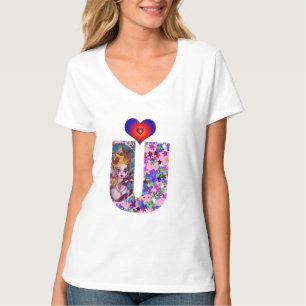 VALENTINE VENETIAN MASQUERADE MONOGRAM U LETTER T-Shirt