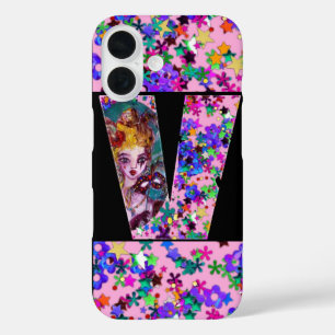 VALENTINE VENETIAN MASQUERADE MONOGRAM V LETTER iPhone 16 CASE