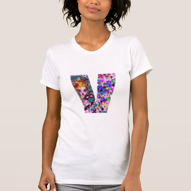 VALENTINE VENETIAN MASQUERADE MONOGRAM V LETTER T-Shirt (Front)