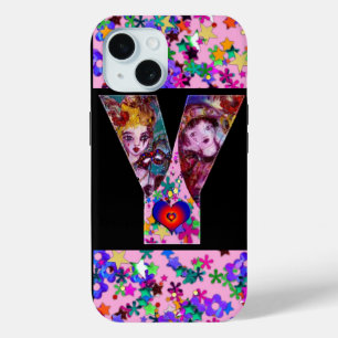 VALENTINE VENETIAN MASQUERADE MONOGRAM Y LETTER iPhone 15 CASE