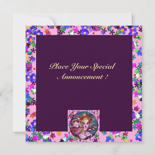 VALENTINE VENETIAN MASQUERADE PARTY INVITATION (Front)
