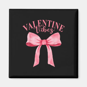 Valentine Vibes Groovy Coquette Bow Valentine Wome Magnet