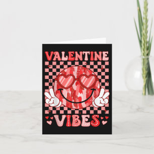 Valentine Vibes Smile Face Heart Valentines Day Ki Card