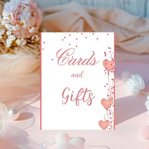 Valentine Watercolor heart bridal shower  sign