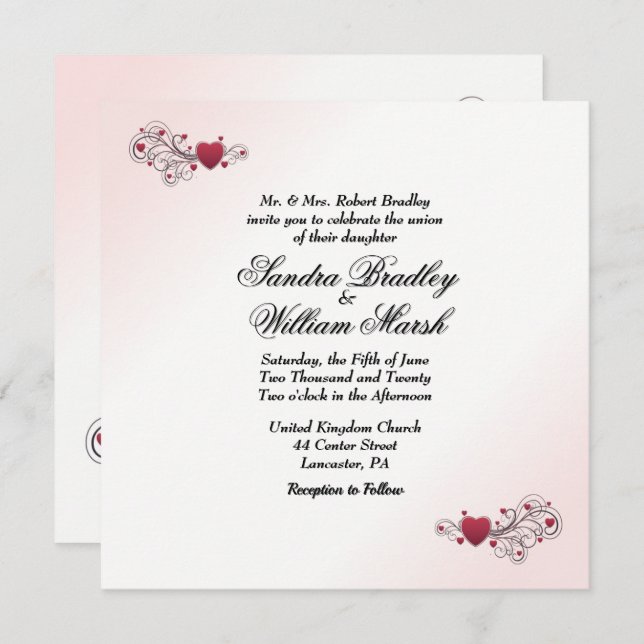 Valentine Wedding Invitation (Front/Back)
