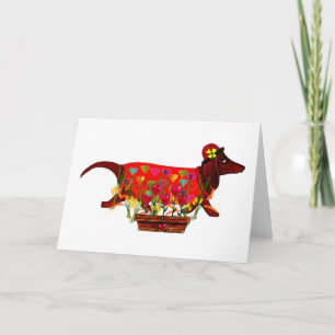 Valentine Weiner Dog Holiday Card
